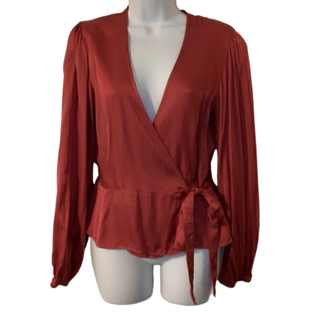 Nation LTD Long Sleeve Wrap Blouse